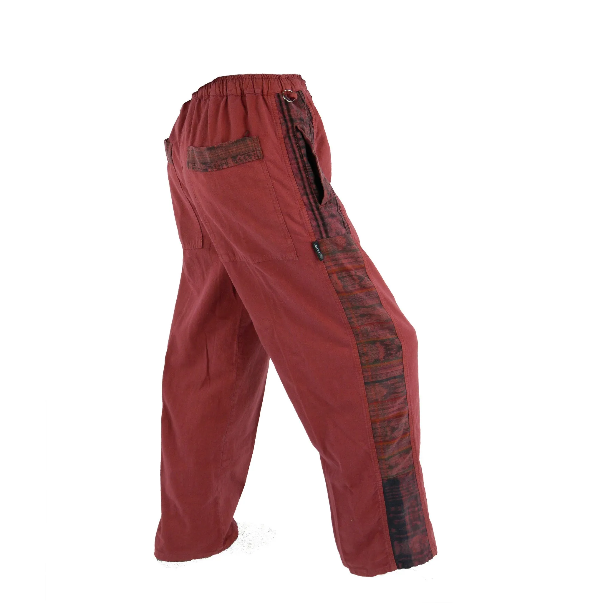 Garment dyed Patchwork Pants with hand woven patches