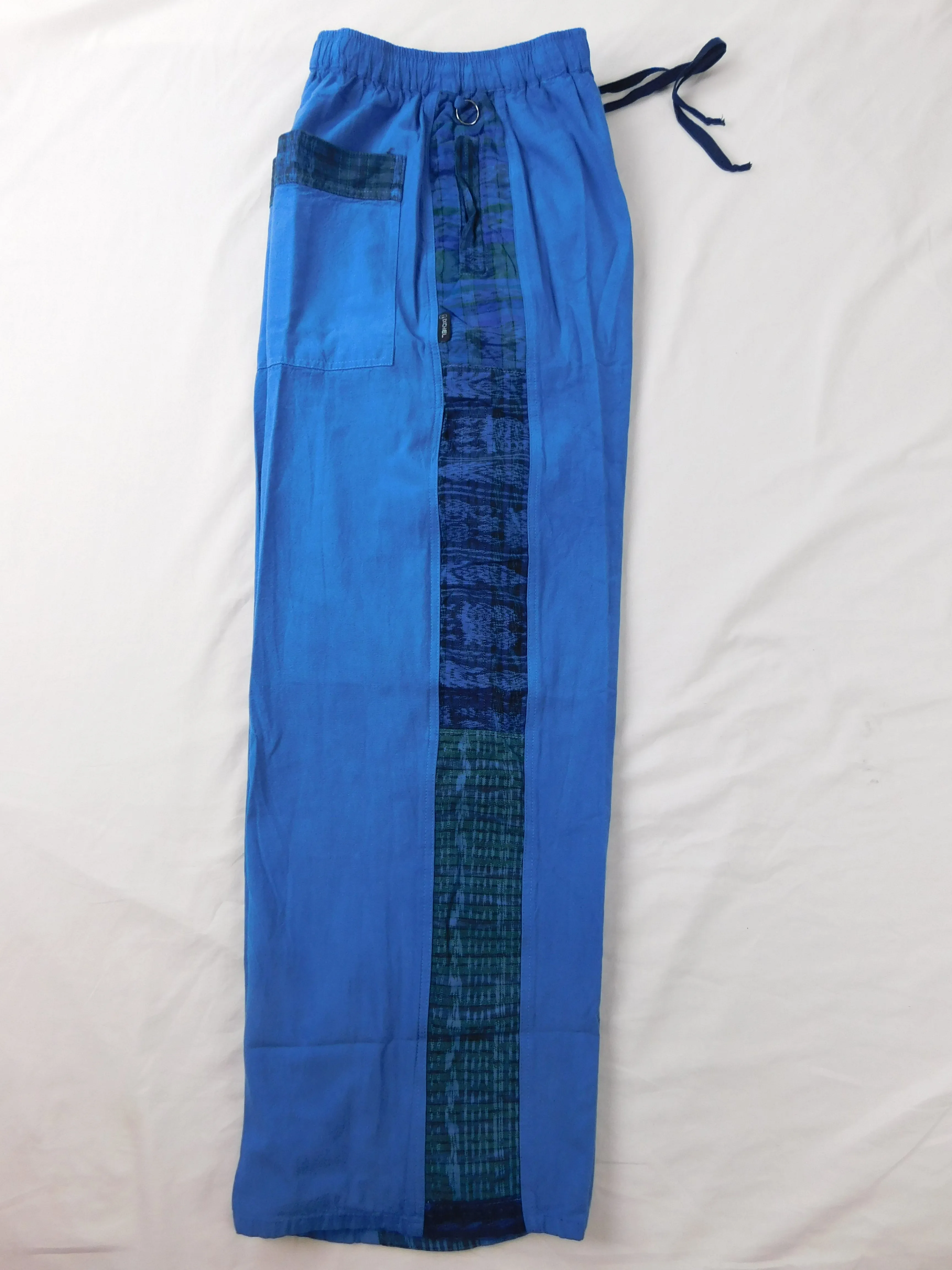 Garment dyed Patchwork Pants with hand woven patches