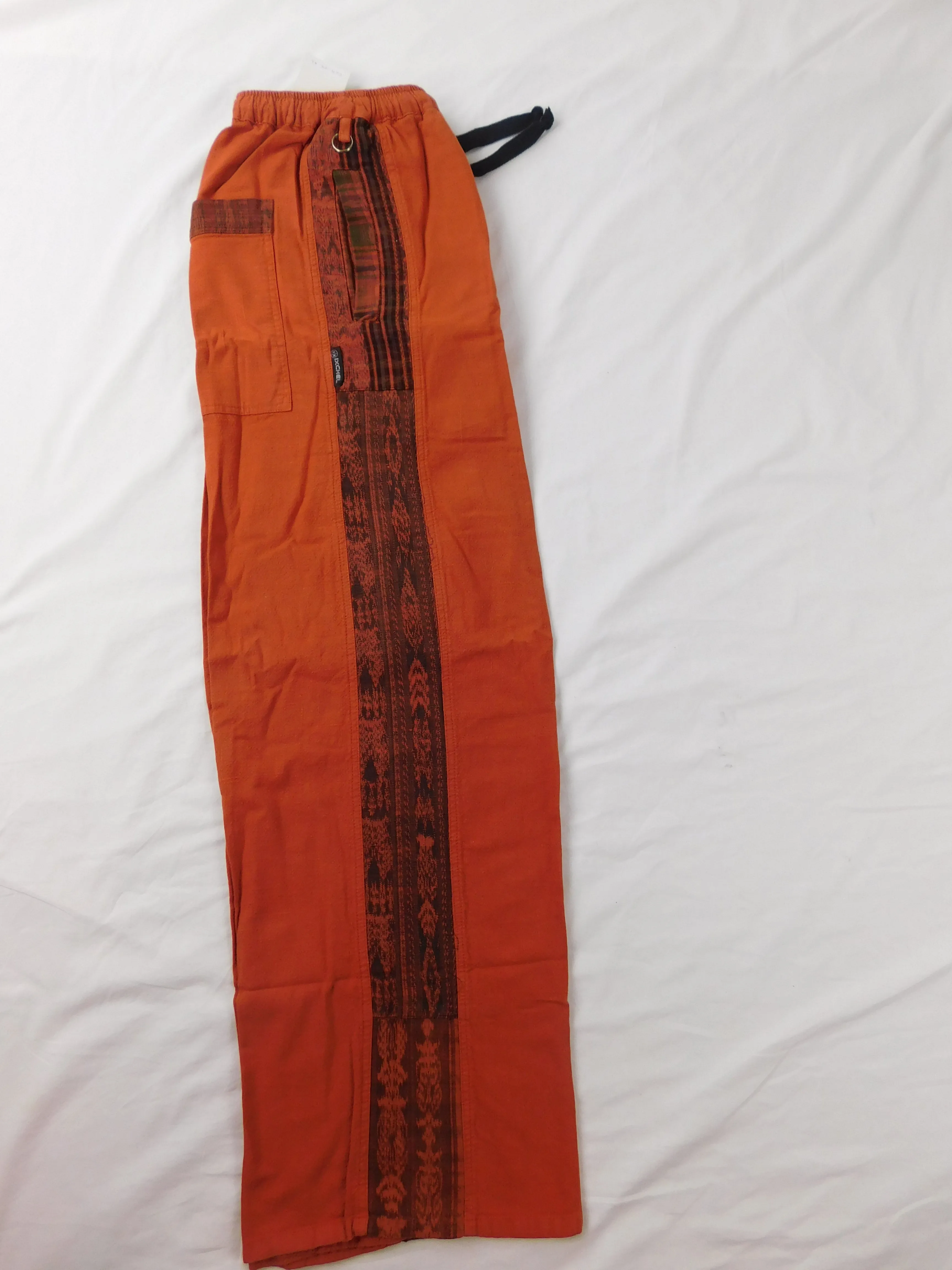 Garment dyed Patchwork Pants with hand woven patches