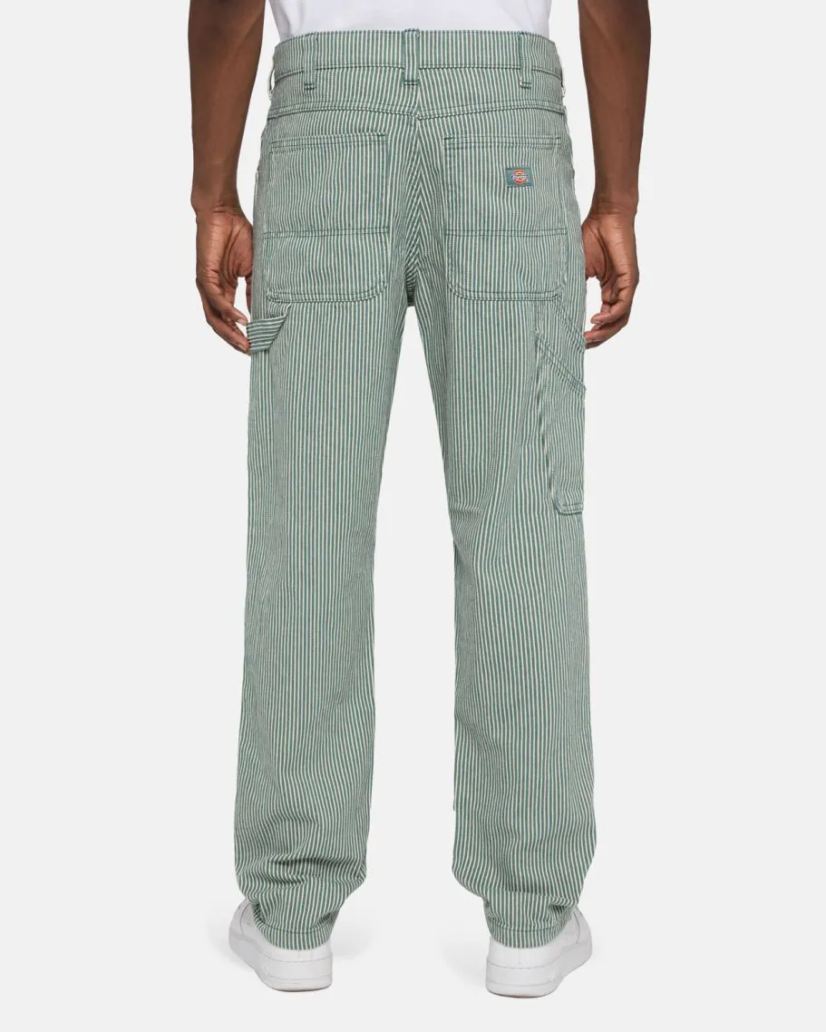 Garyville Hickory Stripe Trousers in Lincoln Green