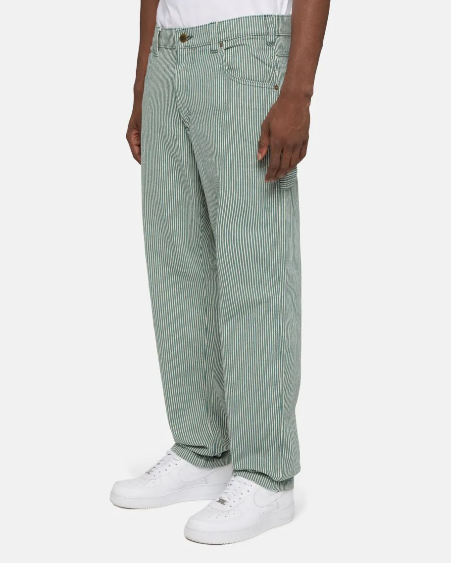 Garyville Hickory Stripe Trousers in Lincoln Green