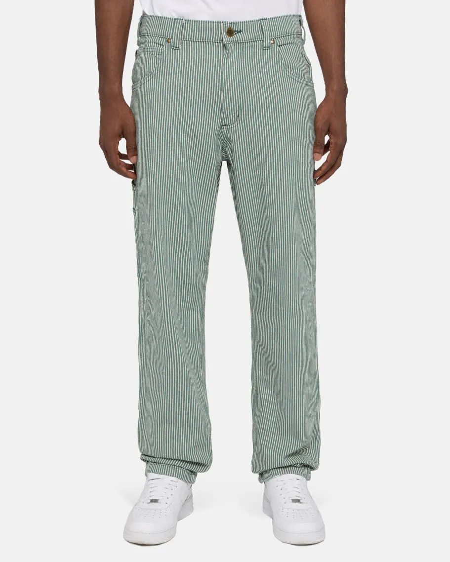 Garyville Hickory Stripe Trousers in Lincoln Green