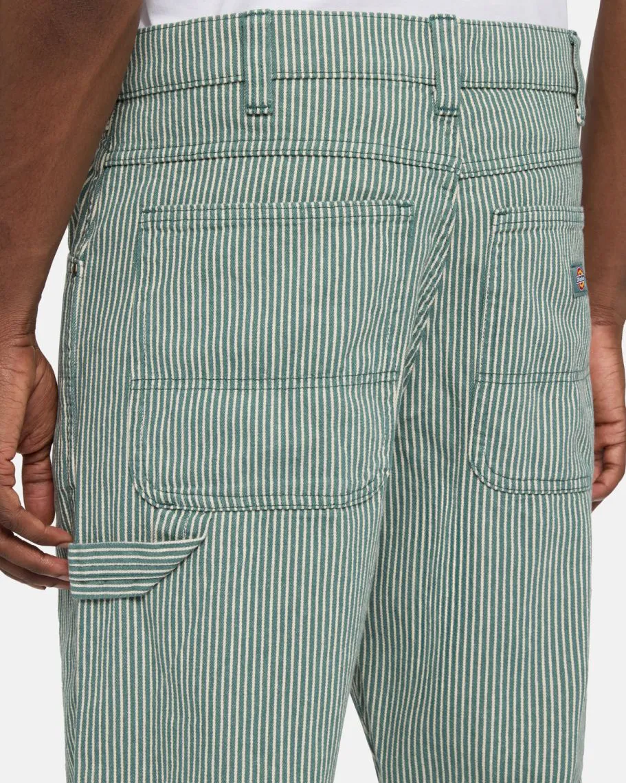 Garyville Hickory Stripe Trousers in Lincoln Green