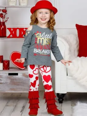 Girls "Little Miss Heart Breaker" Top And Leggings