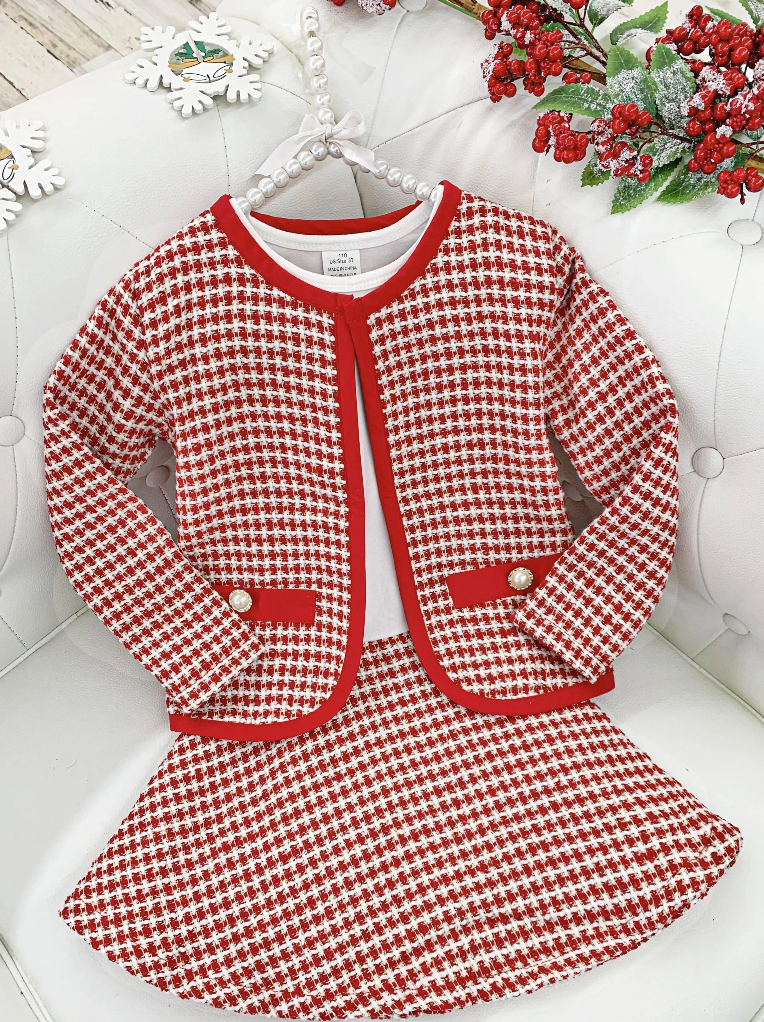 Going Places Houndstooth Dress And Blazer Set