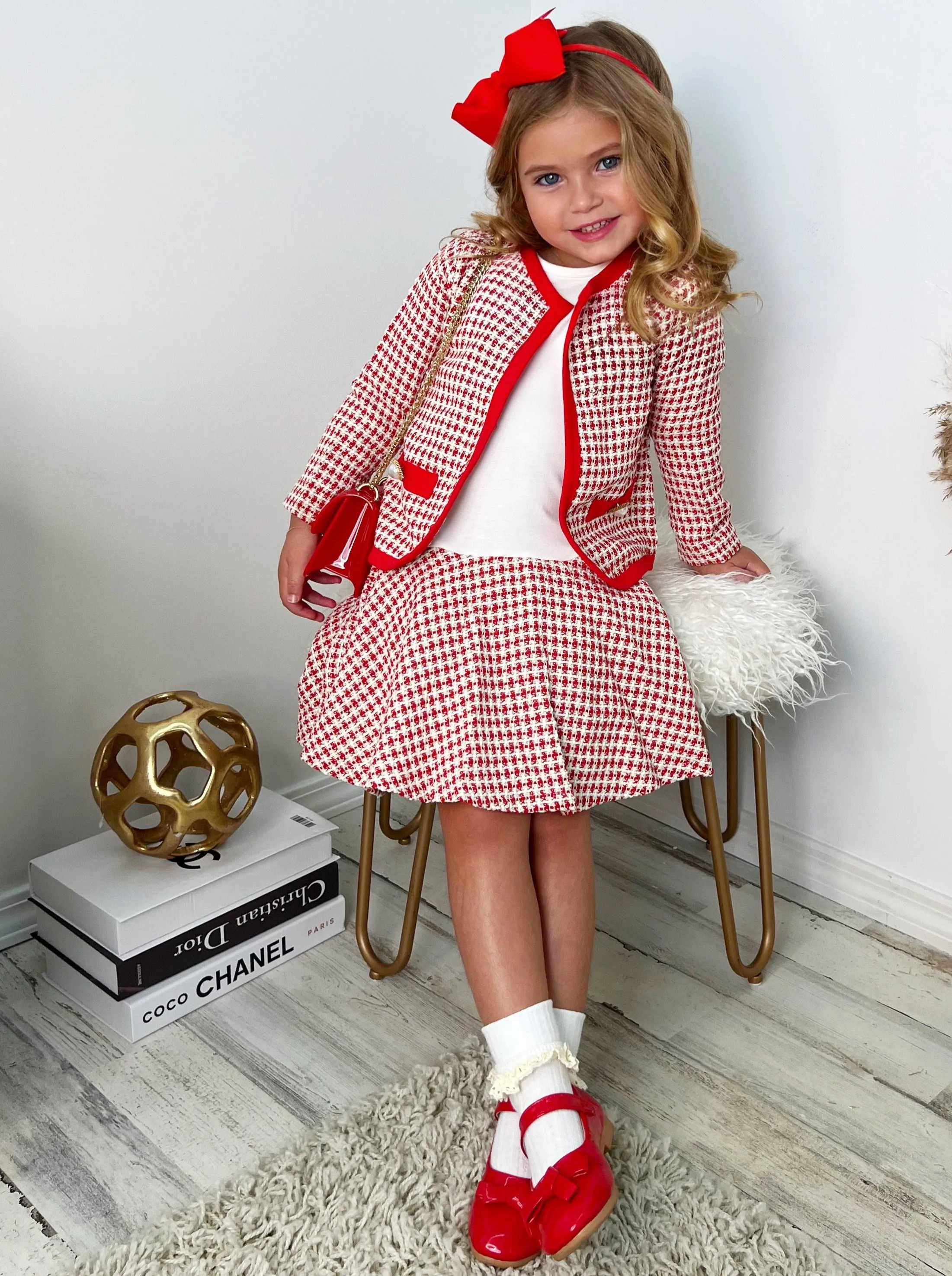 Going Places Houndstooth Dress And Blazer Set