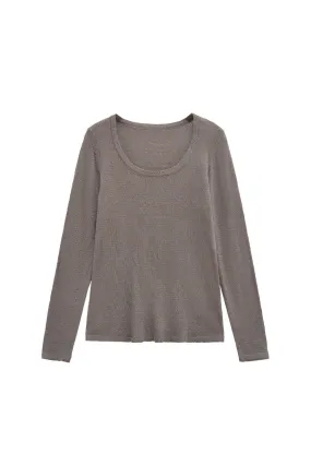 'Grace' Fine-Knit Round-Neck Sweater