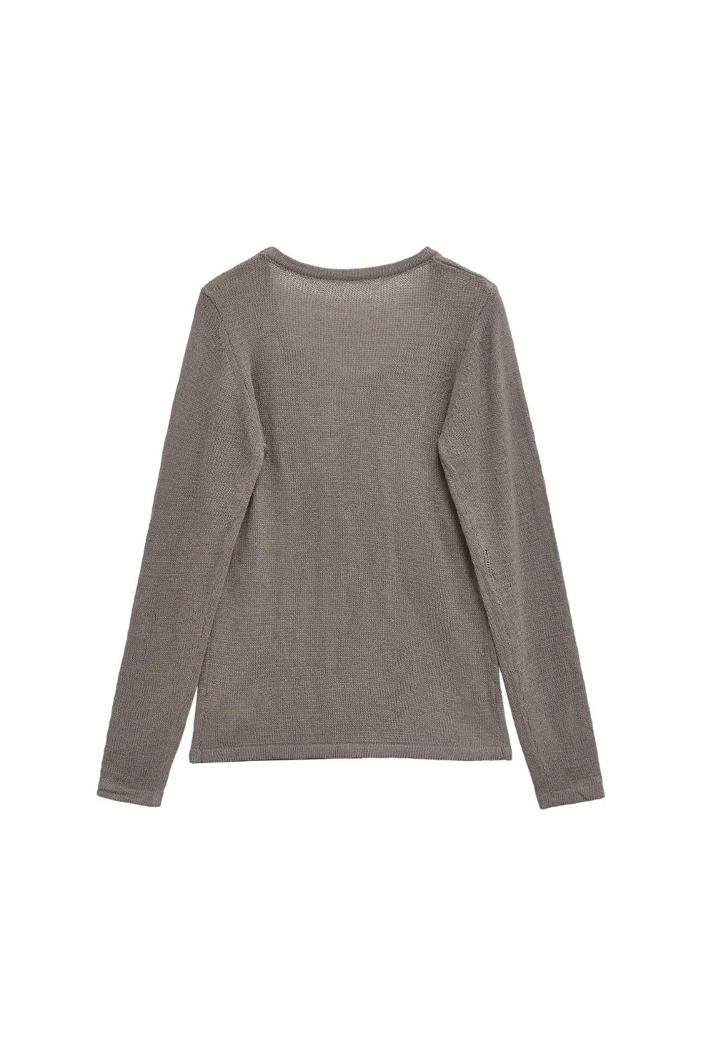 'Grace' Fine-Knit Round-Neck Sweater