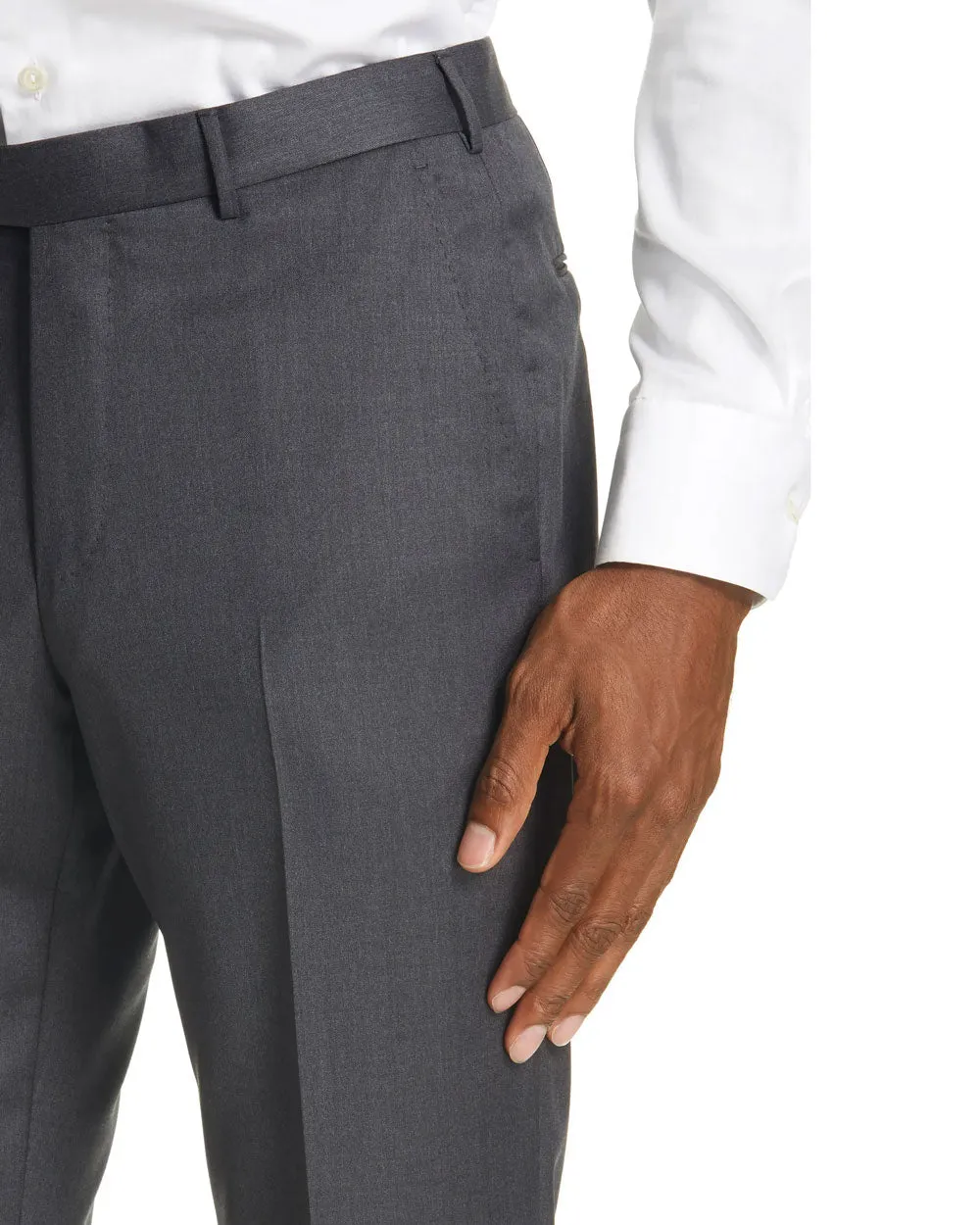 Grey Micronosphere Wool Dress Pant