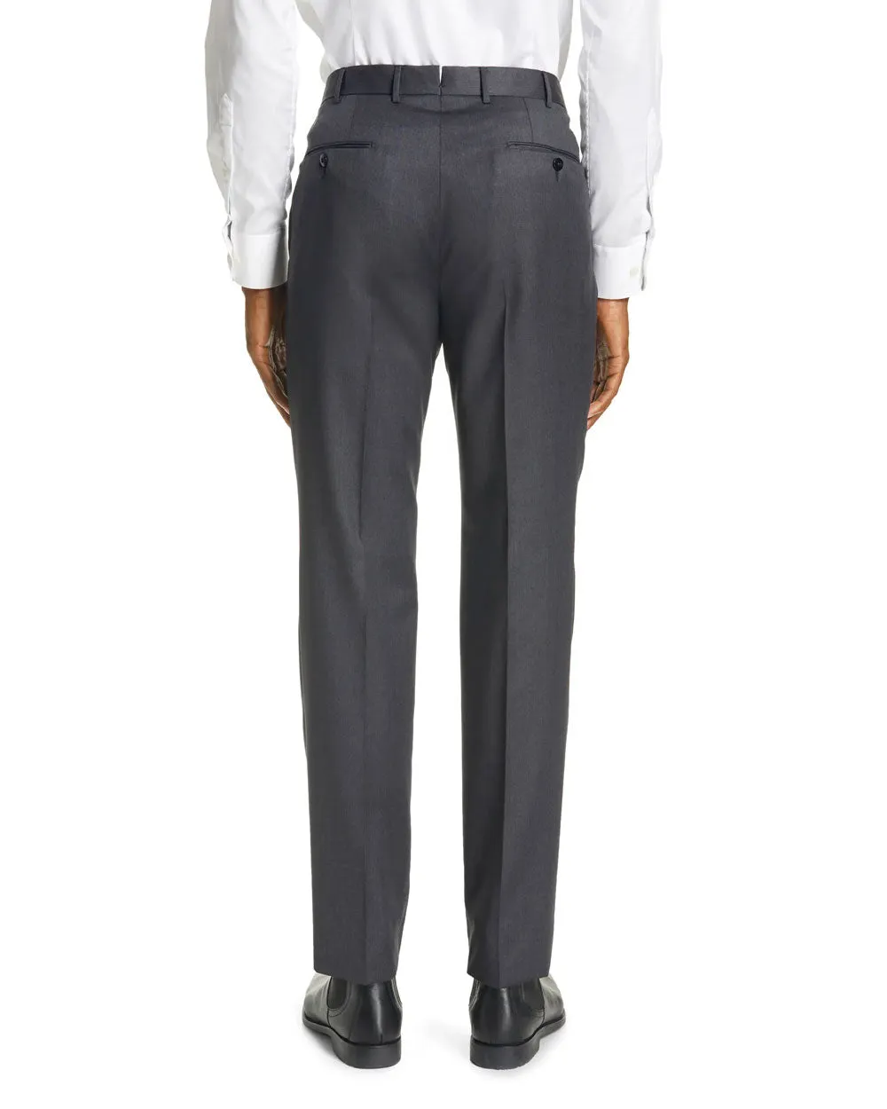 Grey Micronosphere Wool Dress Pant