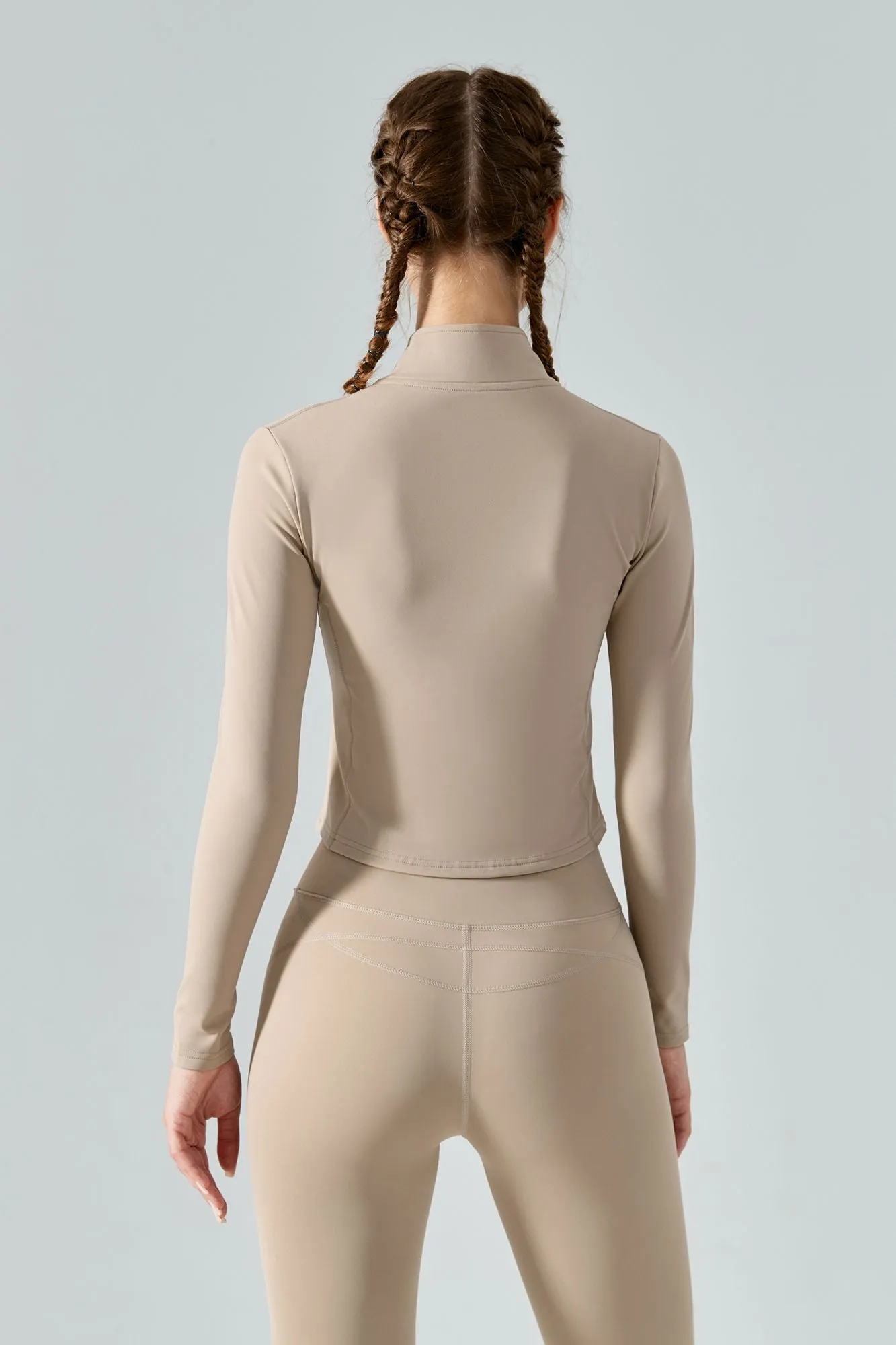 High Neck Zip-Up Thermal Track Jacket