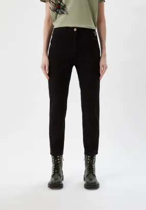 High-waisted bull denim trousers