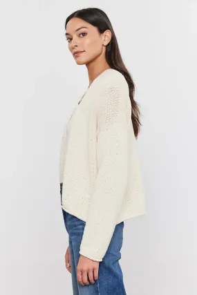 HOLLIE06e L/S Drape Cardigan Top