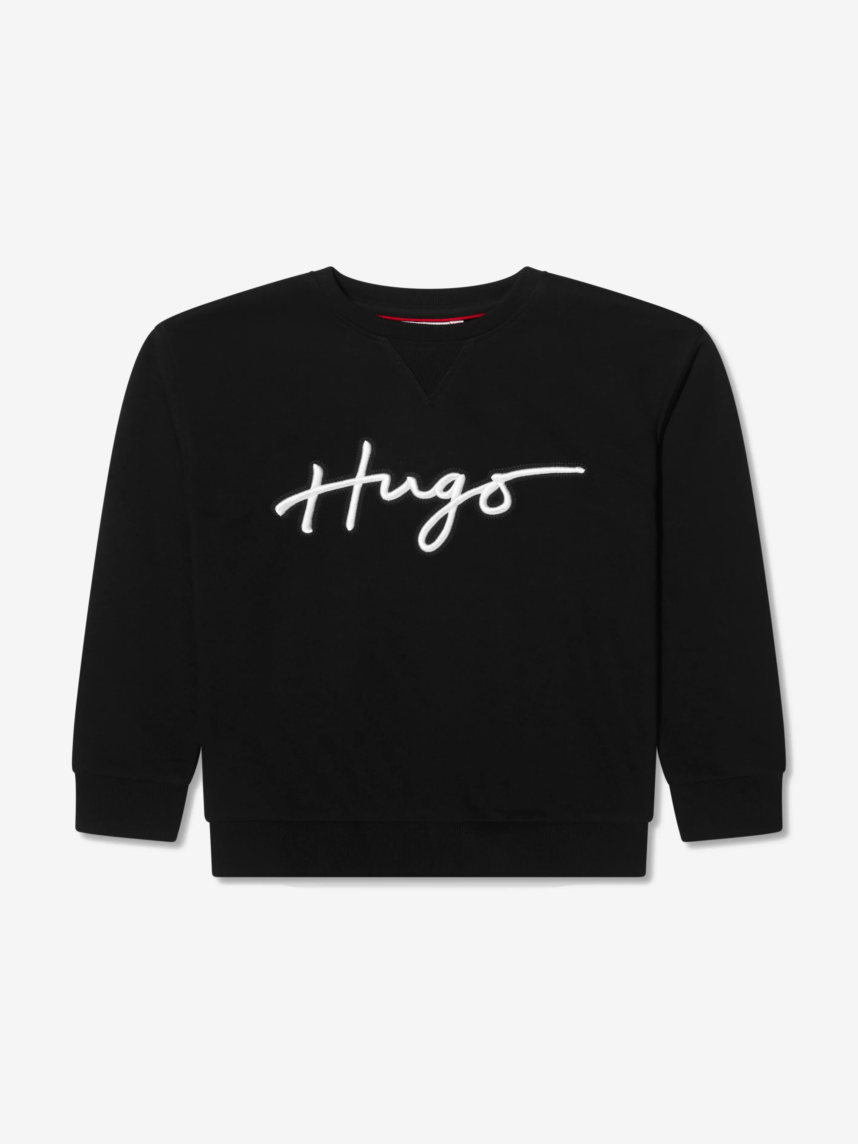 Hugo Girls Organic Cotton Logo Sweatshirt in Black