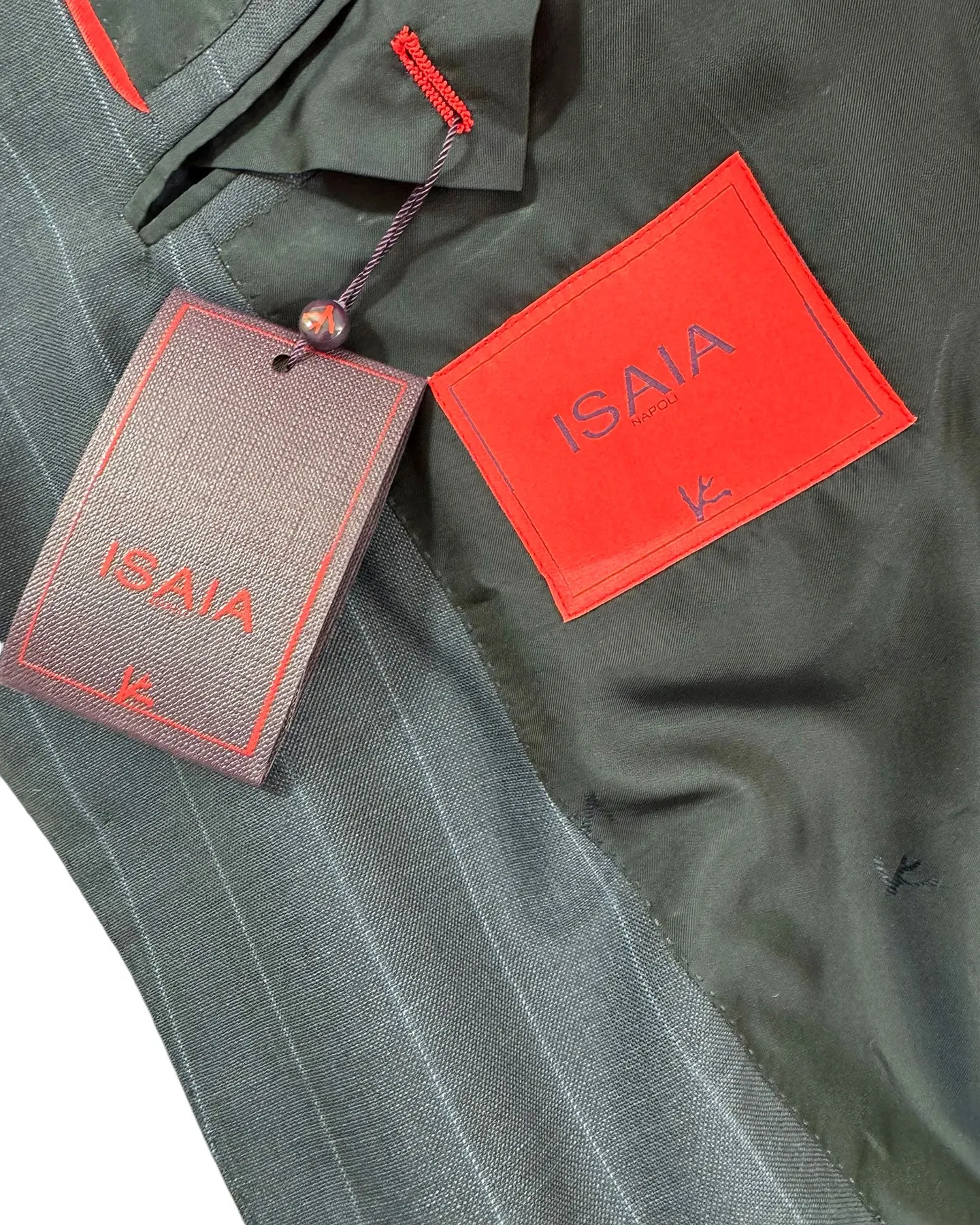 Isaia Suit Midnight Blue Pin Stripe EU 48/ US 38