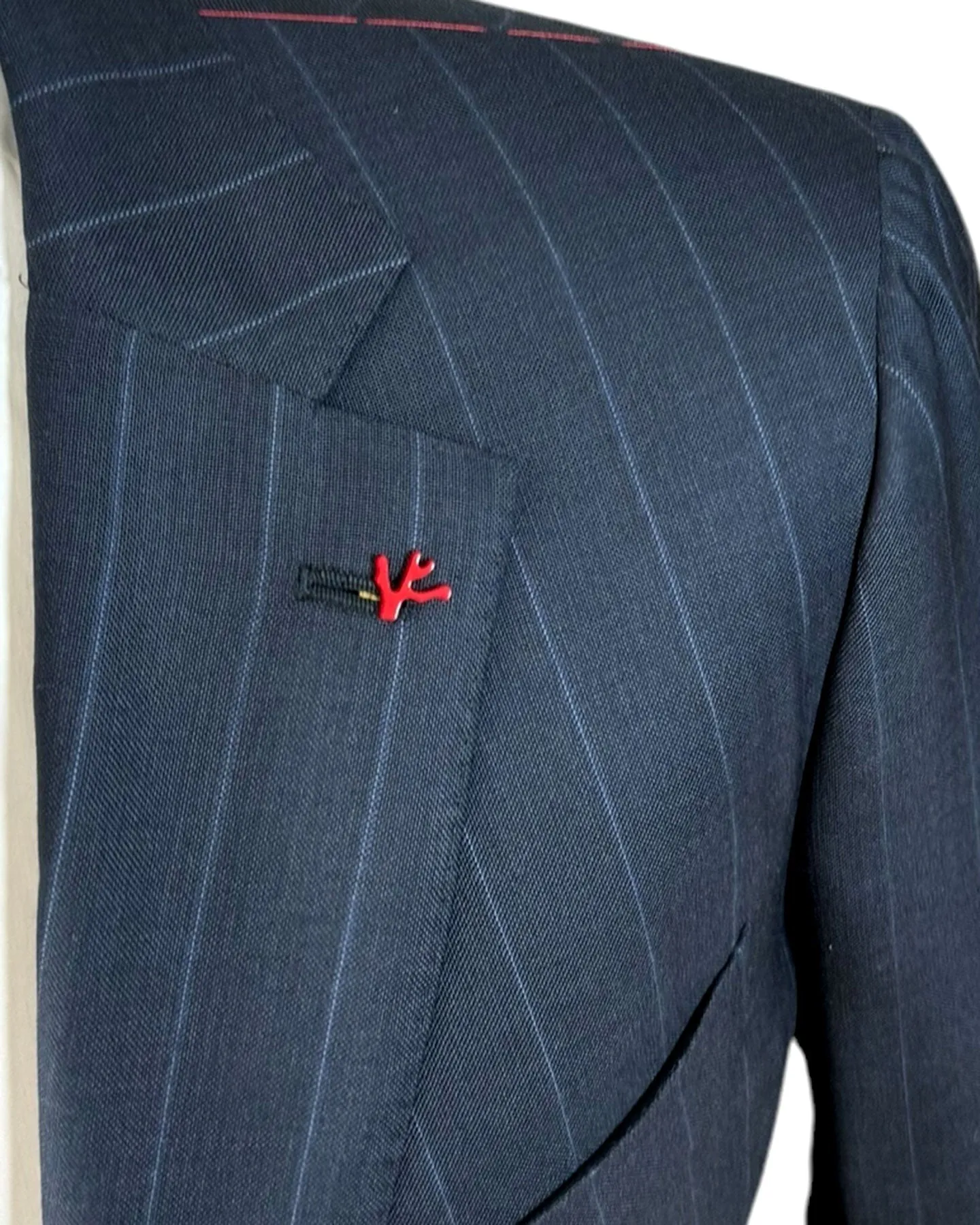 Isaia Suit Midnight Blue Pin Stripe EU 52/ US 42