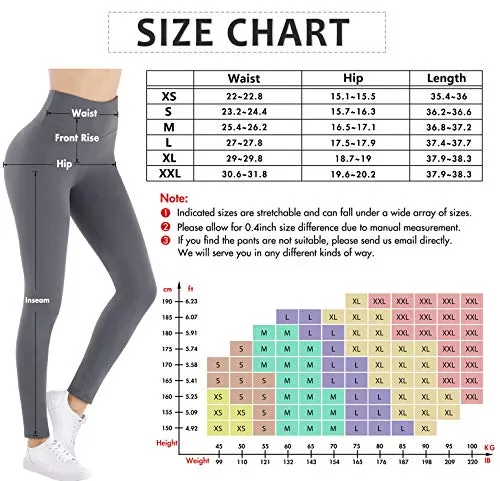 IUGA High Waisted Yoga Leggings for Women Workout Leggings with Inner Pocket, Soft Basic Leggings for Everyday Black