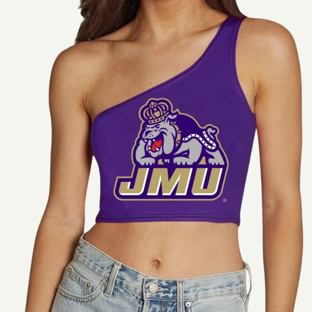 JMU Purple One Shoulder Top