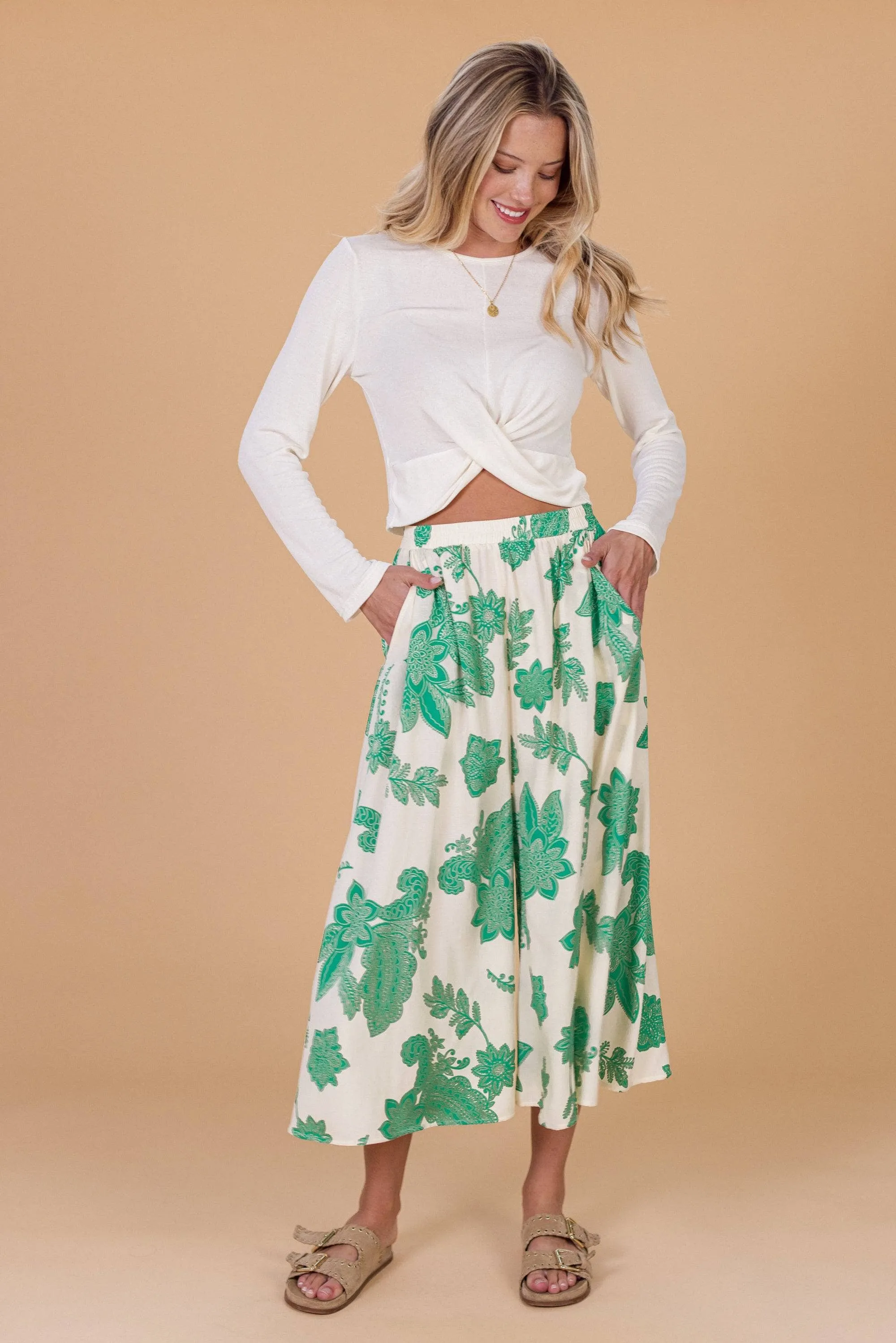 Jupe Culotte Jessie Green Floral