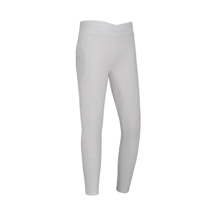 KL Girl's F-Tec 2 Full Grip Riding Tights Kemmie White