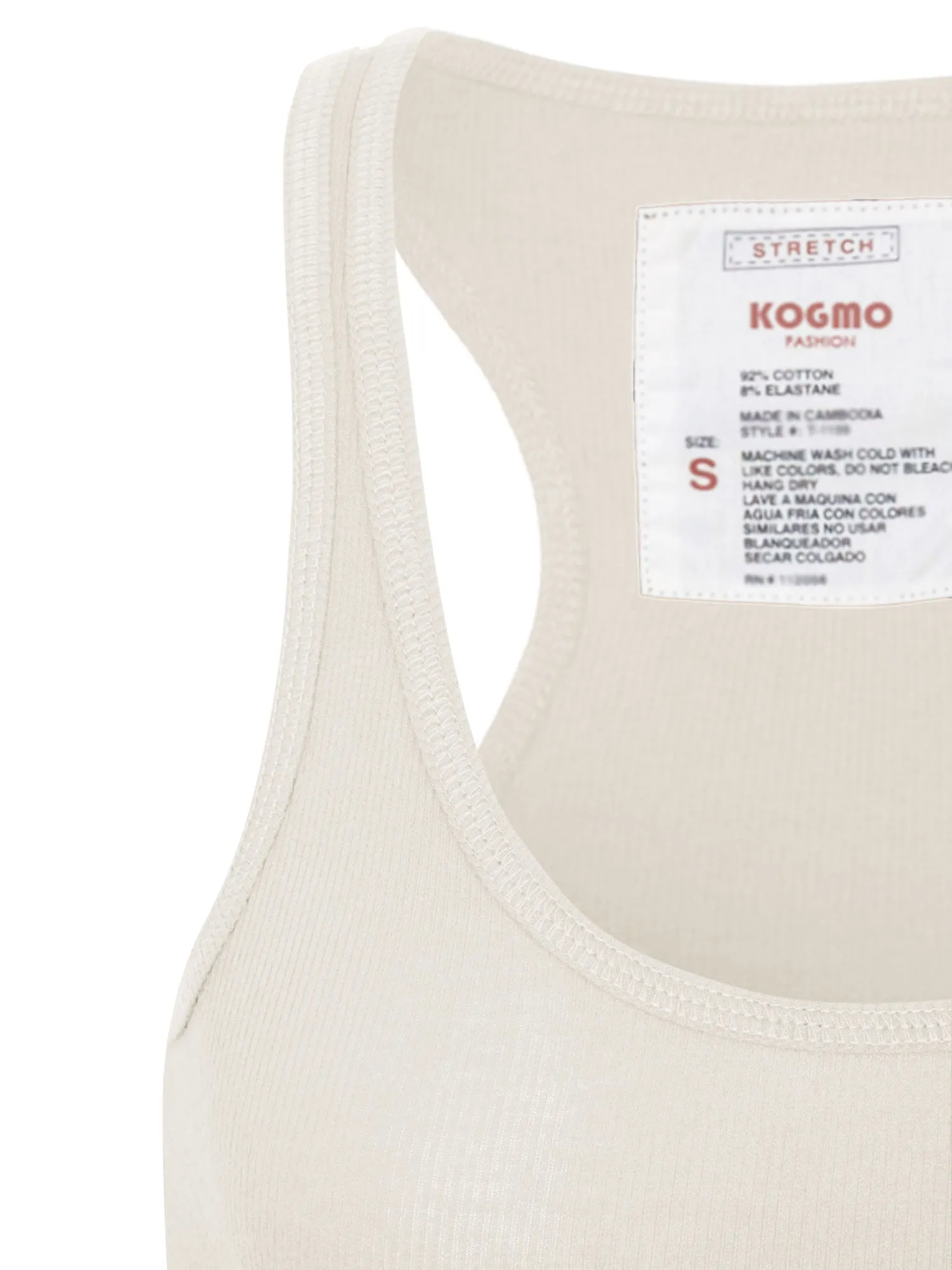 KOGMO Women's Basic Stretchy Cotton Ribbed Knit Racerback Tank Top (S-XL)