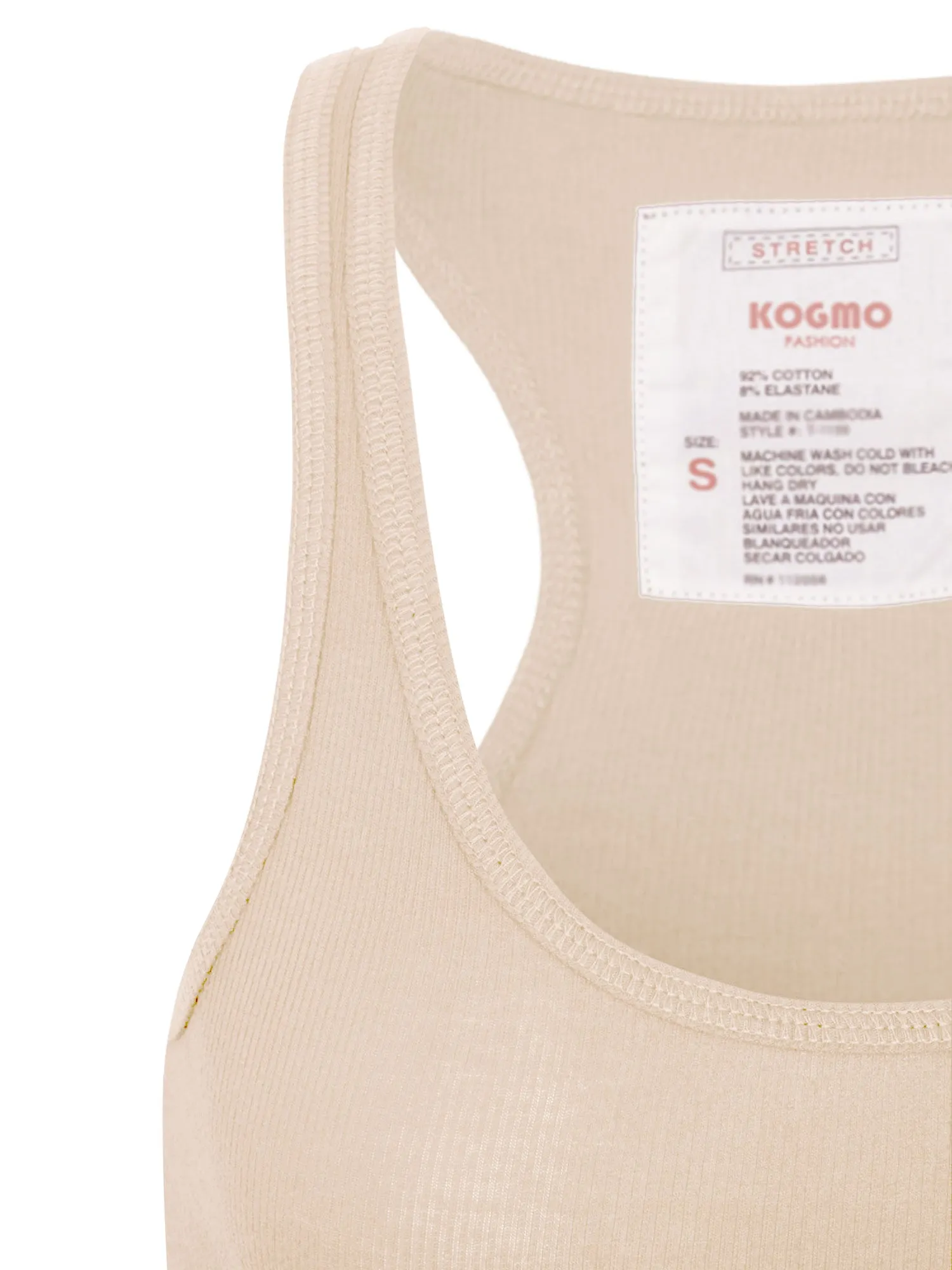 KOGMO Women's Basic Stretchy Cotton Ribbed Knit Racerback Tank Top (S-XL)