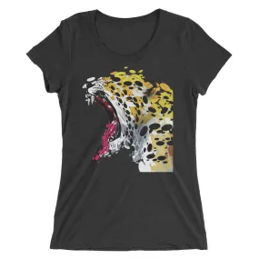 Ladies' Short Sleeve T-Shirt - Abstract Jaguar Yawning