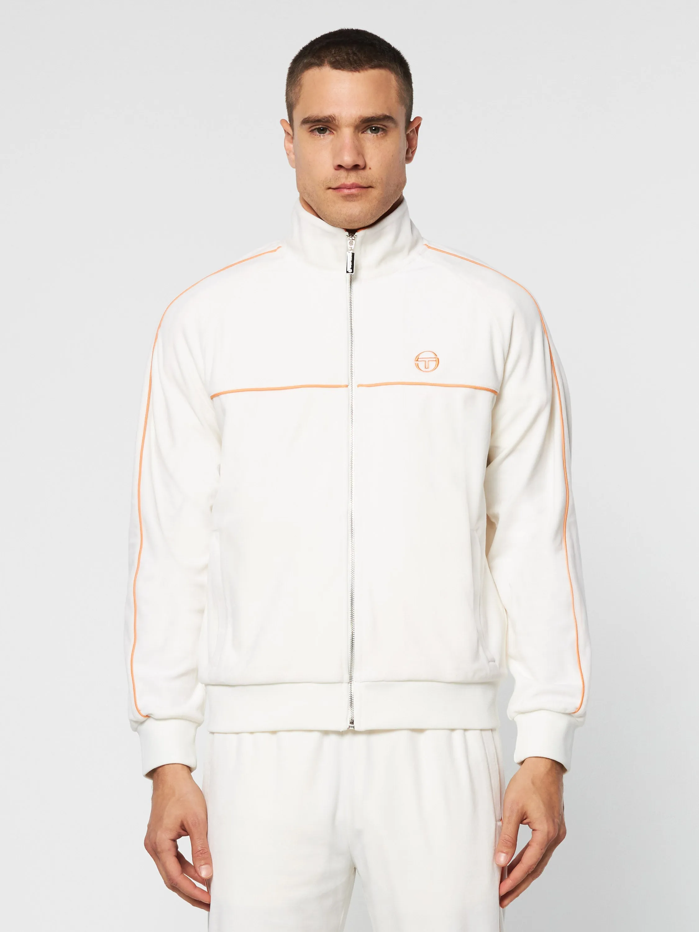 Lioni Velour Track Jacket Archivio- Gardenia