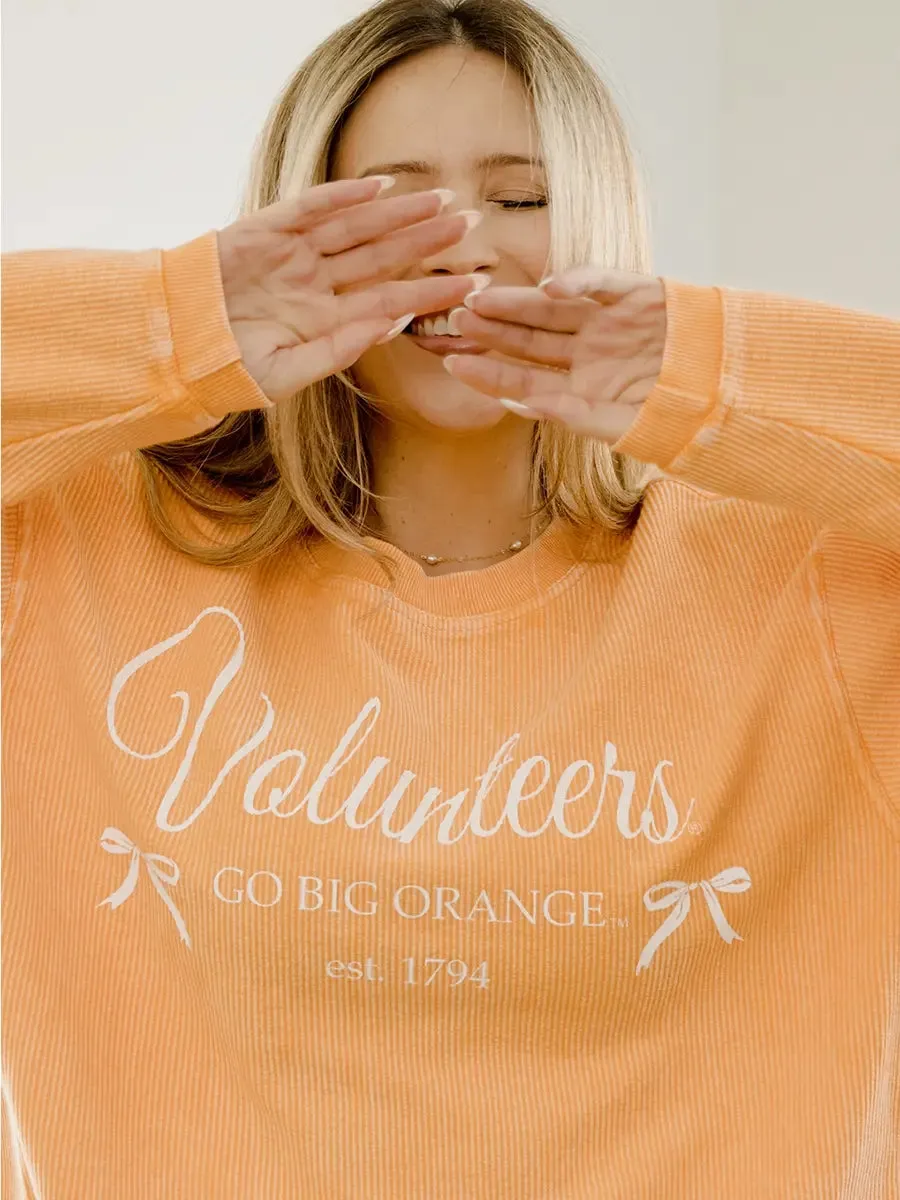 LivyLu Tennessee Vols Established 1794 Bows Corded Sweatshirt