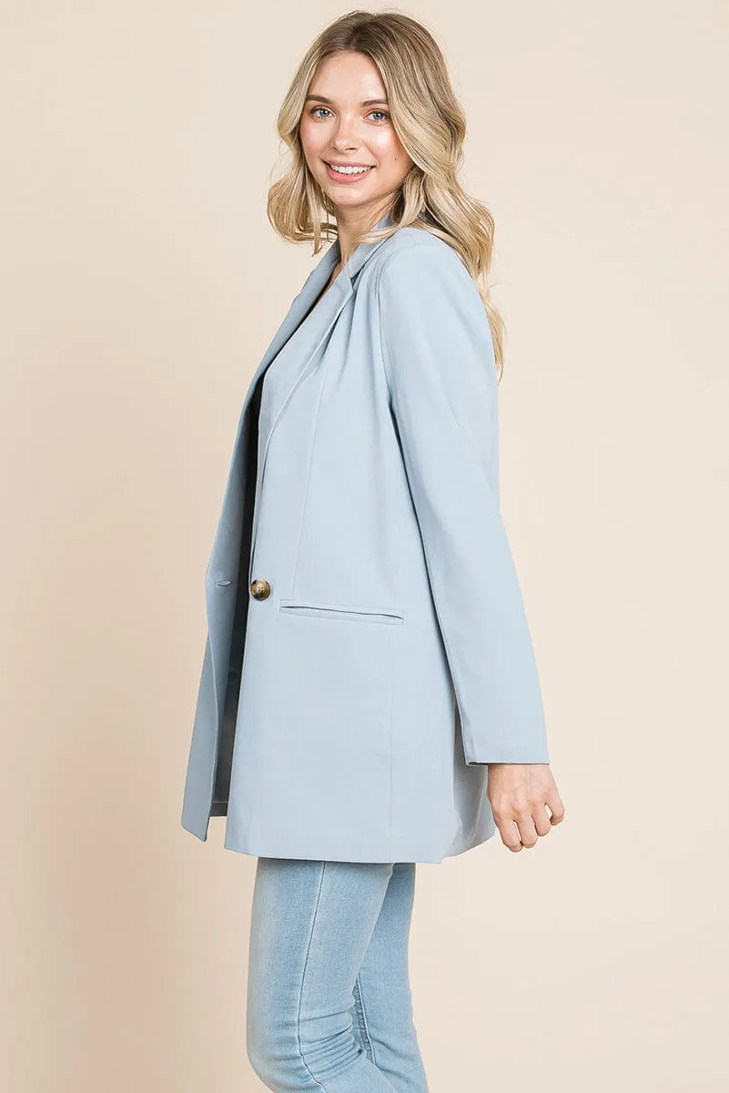 Long Double Breasted Lapel Collar Blazers