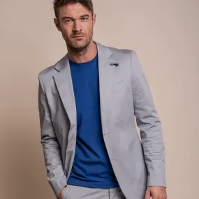 Mario Half-Lined Ice Blue Cotton Blazer