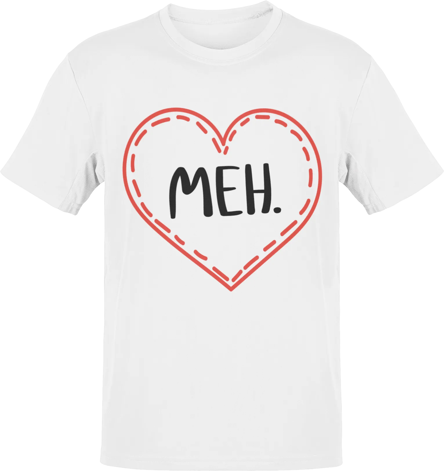 Meh Valentines Heart Adult T-Shirt