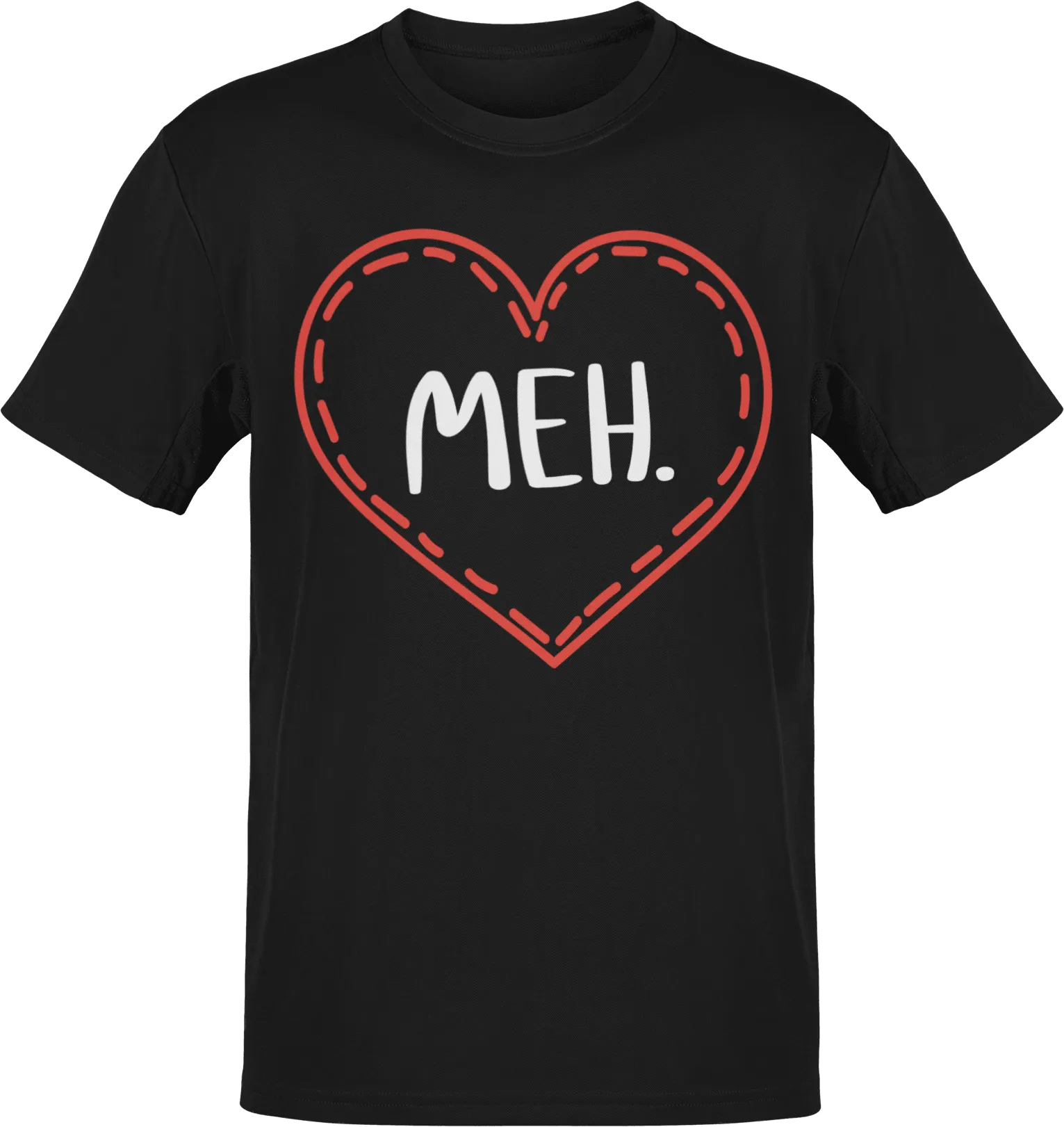 Meh Valentines Heart Adult T-Shirt