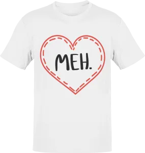 Meh Valentines Heart Adult T-Shirt