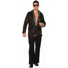 Mens Black Disco Sequin Blazer - XL