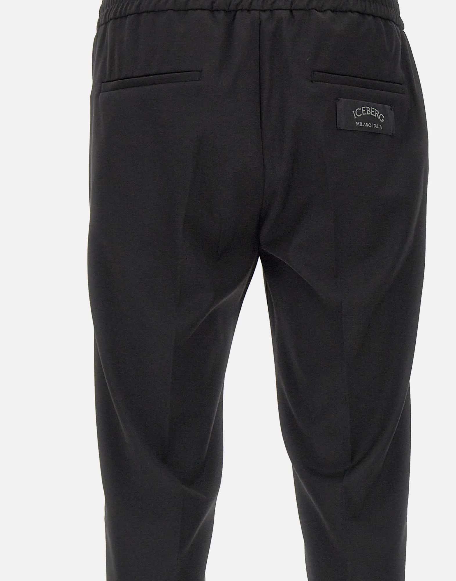 Men's Black Wool Blend Trousers