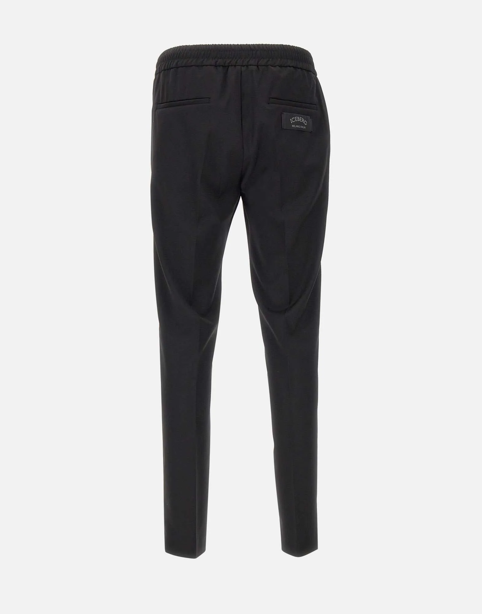 Men's Black Wool Blend Trousers