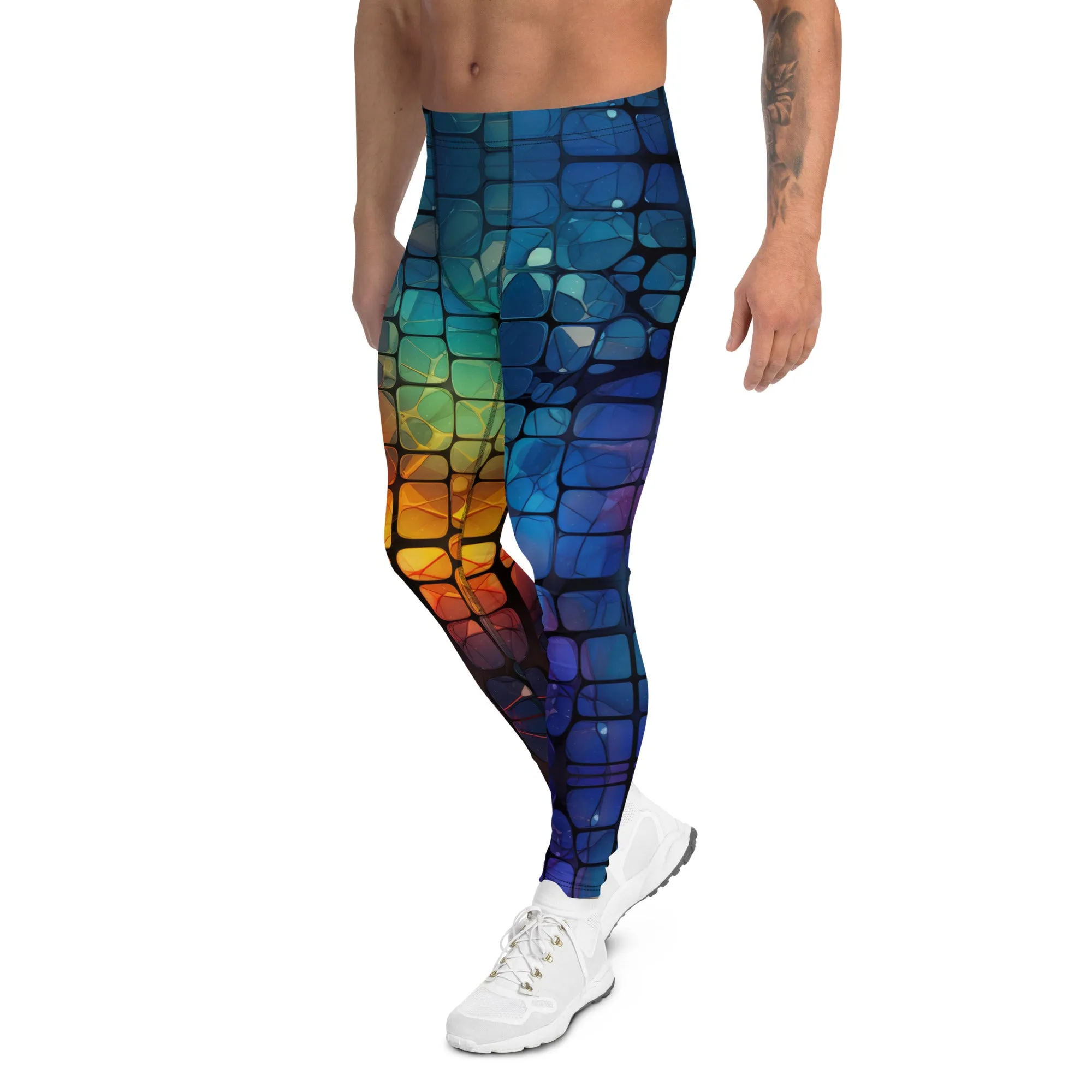 Men's Leggings, Rainbow, Abstract, Multicolor