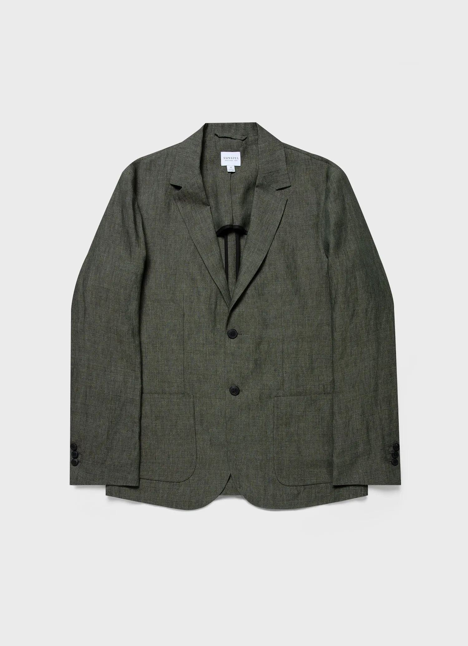 Men's Linen Unstructured Blazer in Light Khaki