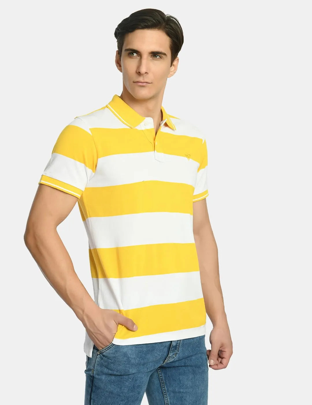 Men's Striped Casual Wear Polo T-Shirt