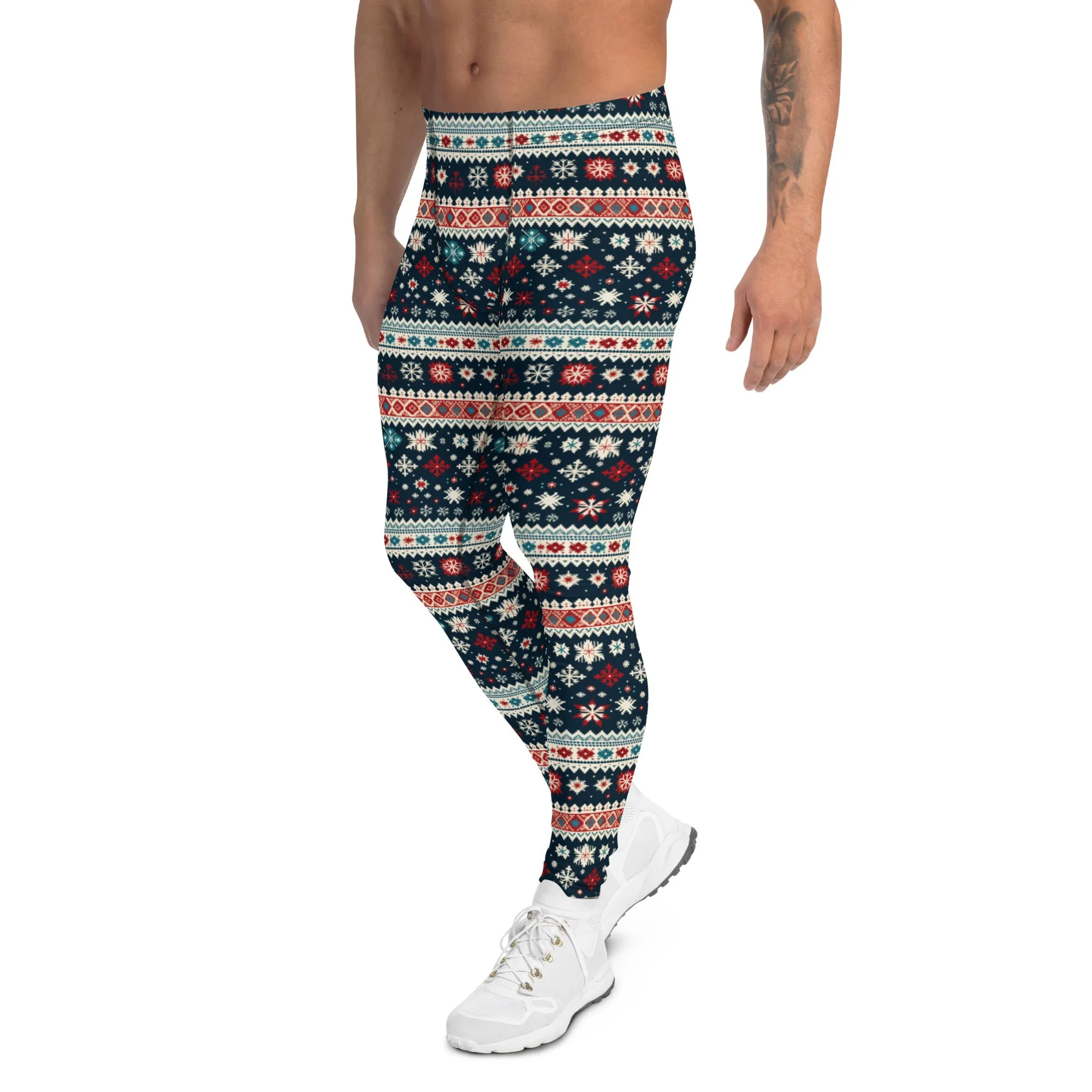 Men's Ugly Christmas Holiday Leggings - Festive, Fun, and Ready to Make a Statement