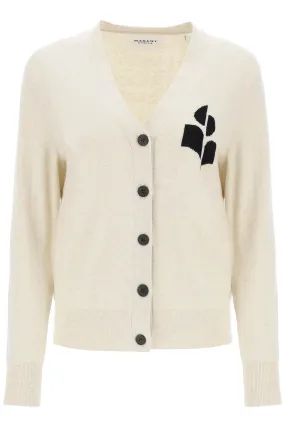 Mixed Colours Isabel Marant Etoile Karin Cardigan With Logo Intarsia