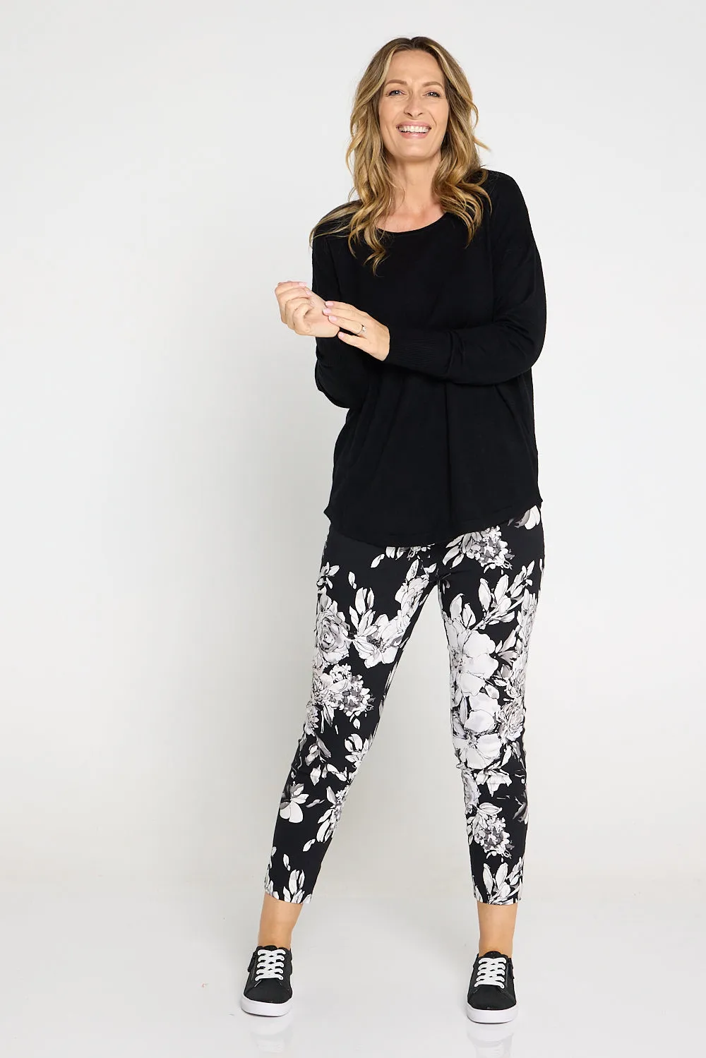 Moira Pants - Black/White Floral