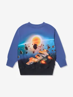 Molo Boys Space Flight Sweatshirt in Blue