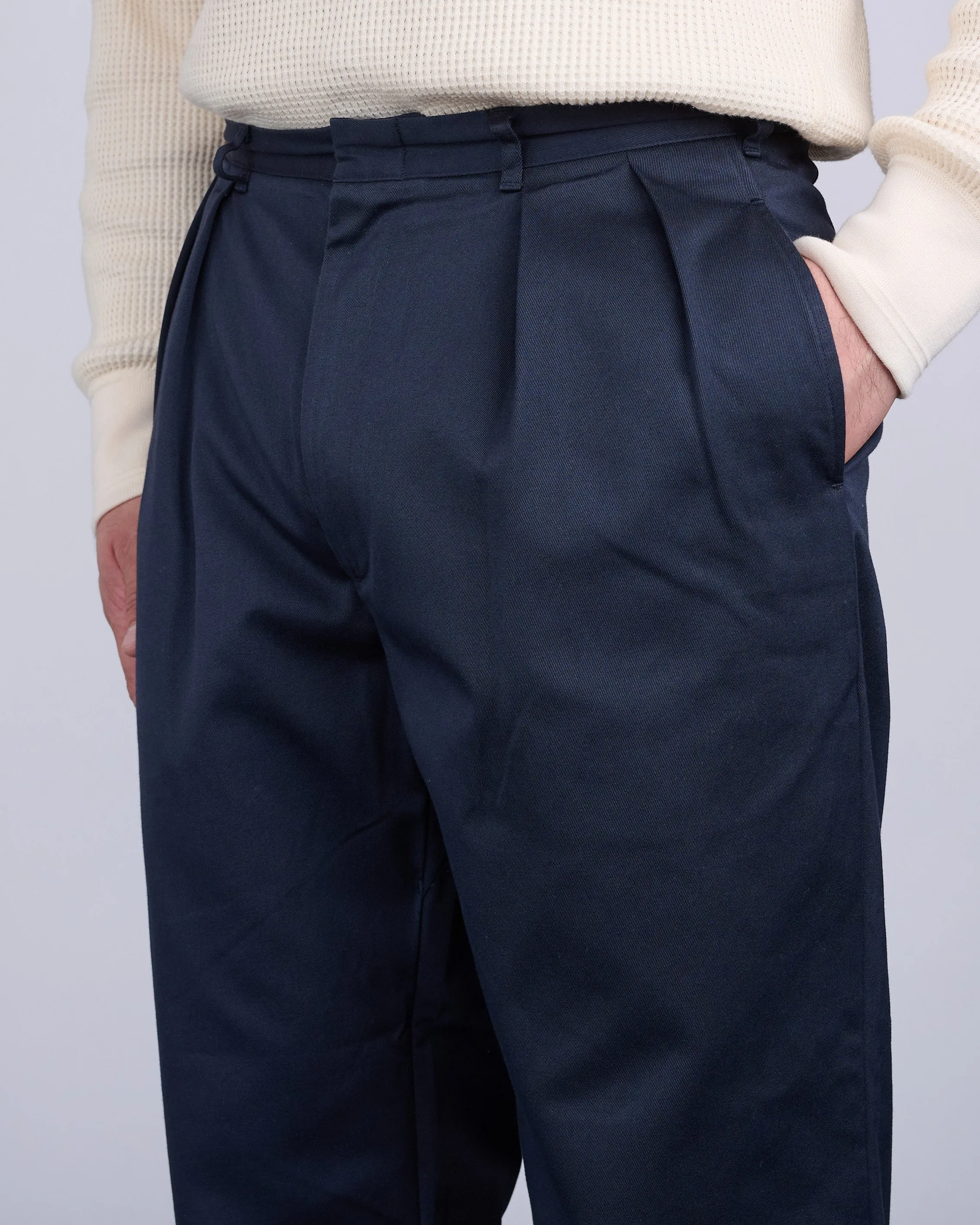 nanamica Double Pleat Hybrid Chino Pant Navy