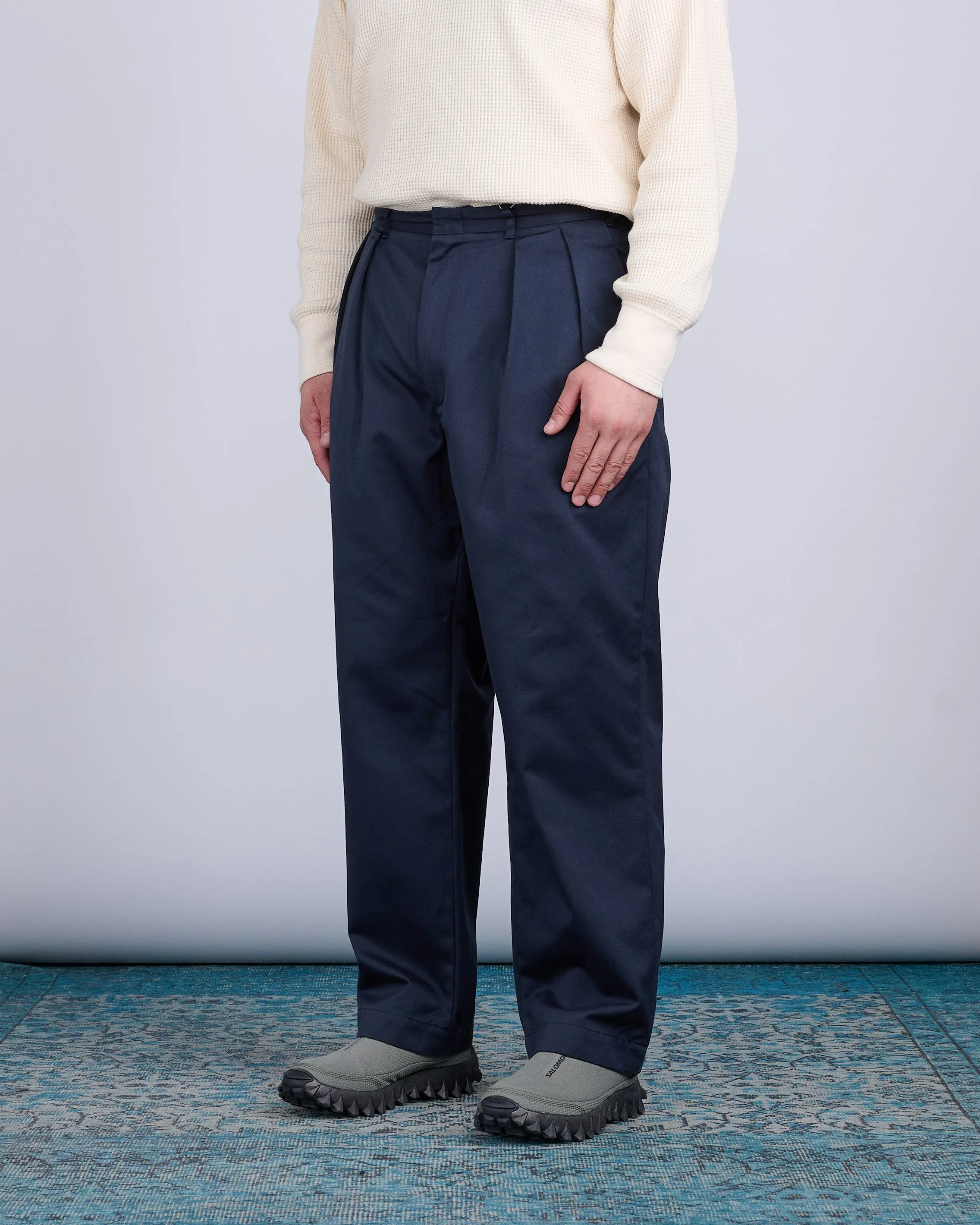 nanamica Double Pleat Hybrid Chino Pant Navy