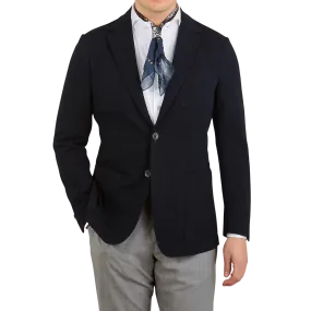 Navy Cotton Jersey Unconstructed Blazer