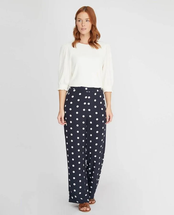 Navy/Off White Maxi Spot Trouser