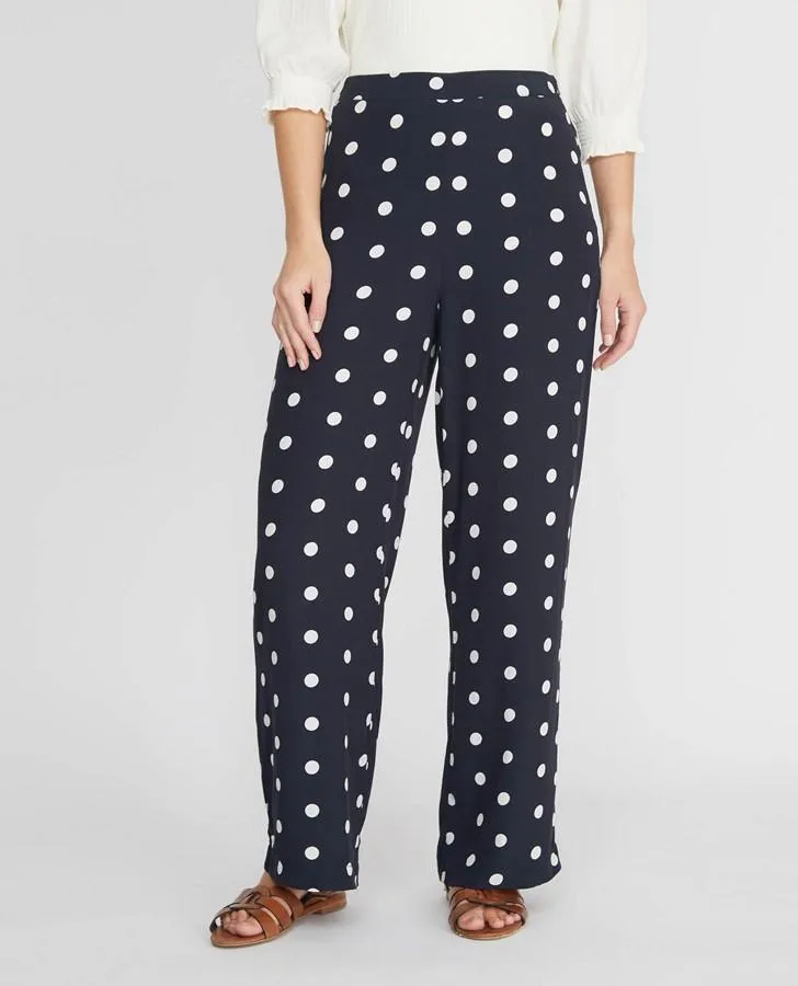 Navy/Off White Maxi Spot Trouser