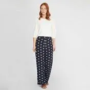 Navy/Off White Maxi Spot Trouser